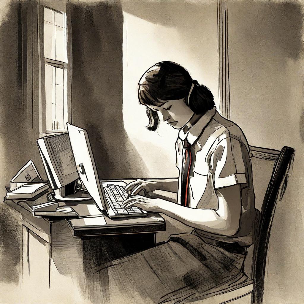 image of STUDENT TYPING ON COMPUTER